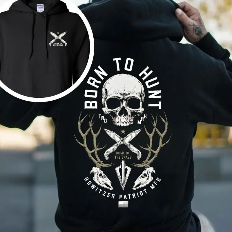 Born To Hunt 2 Side Printed T-shirt - Crewneck Sweatshirt