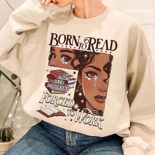 Born to Read Bookish Comfort Colors Shirt, Funny Reader Book Addict, Book Lover, Spicy Books, Dark Romance, Booktok...