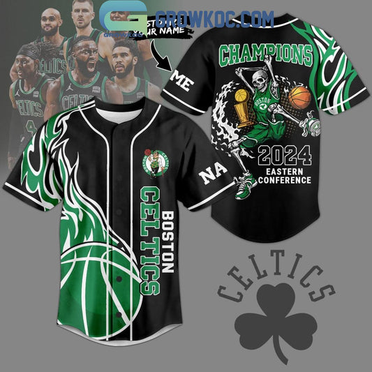 Boston Celtics 2024 Eastern Conference Champions Personalized Baseball Jersey