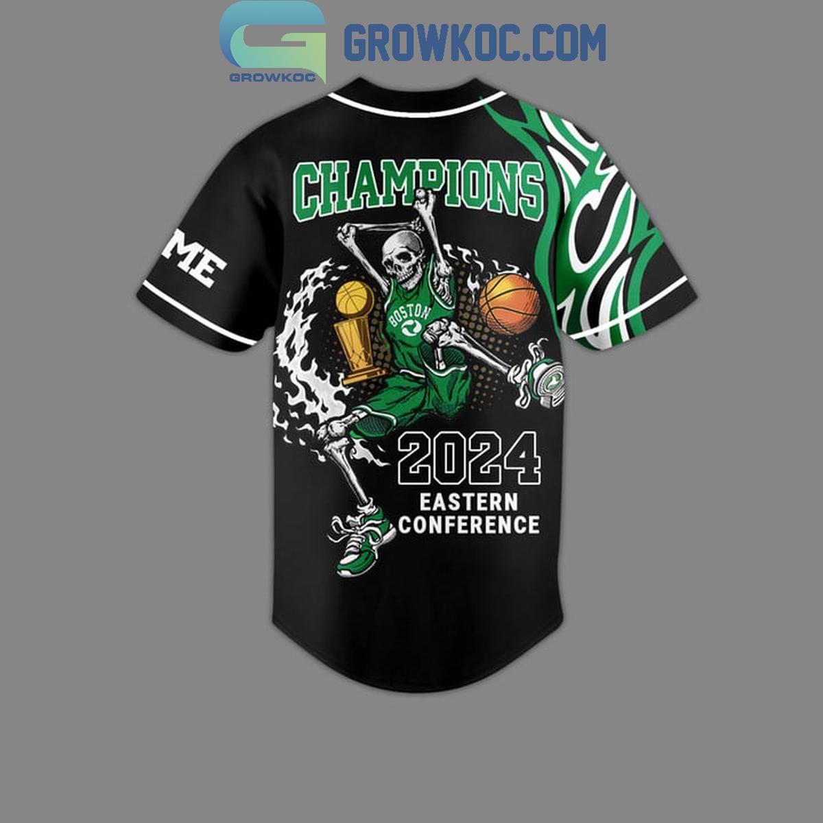Boston Celtics 2024 Eastern Conference Champions Personalized Baseball Jersey