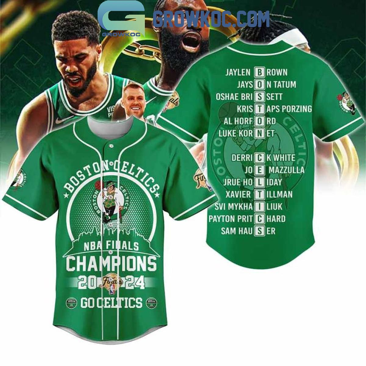 Boston Celtics Go Celtics 2024 NBA Finals Champions Personalized Baseball Jersey