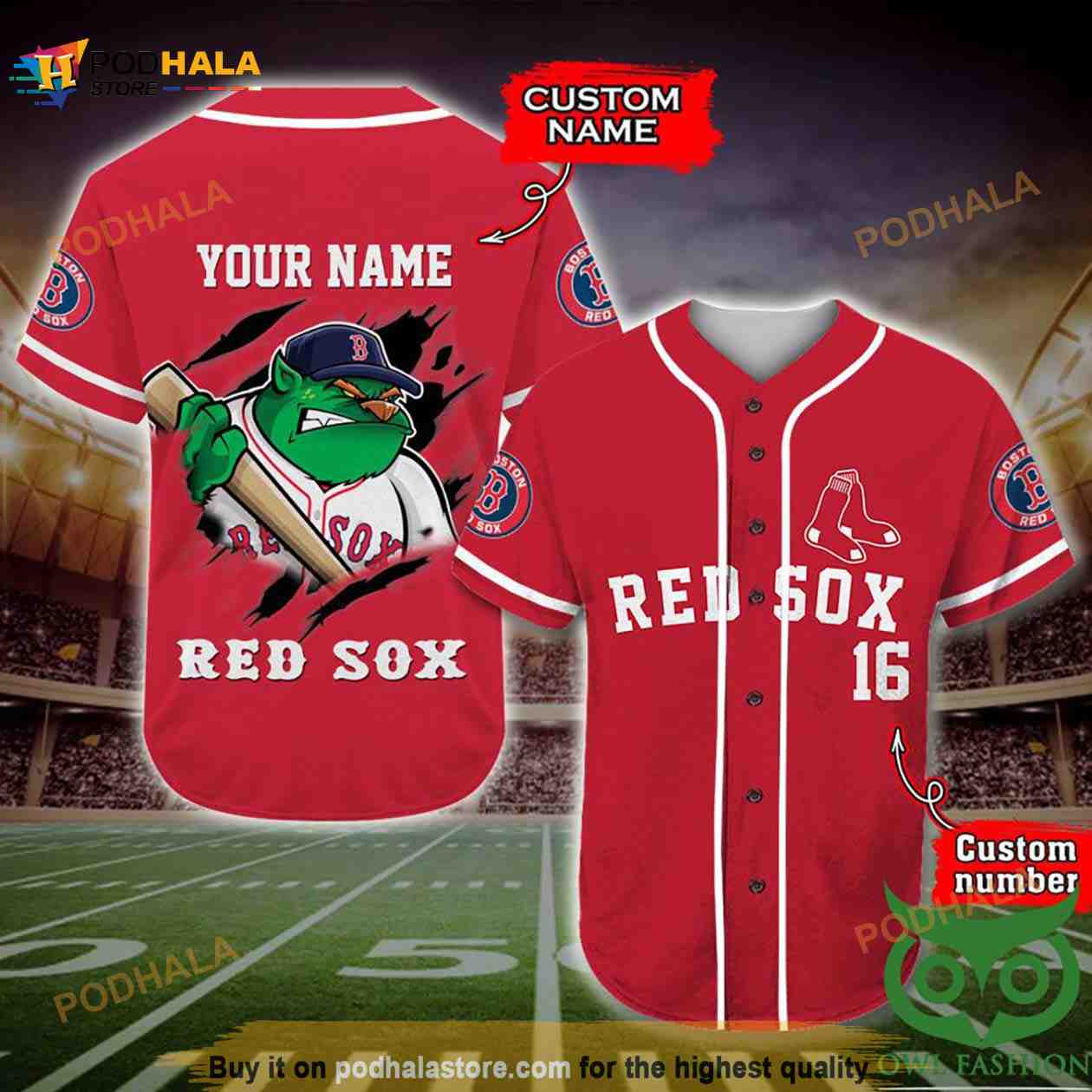 Boston Red Sox 3D Baseball Jersey Personalized Gift, Custom Name Number