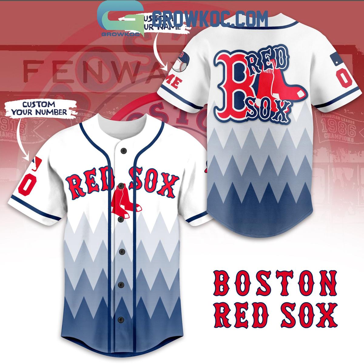 Boston Red Sox Baseball Team Geometric Personalized Baseball Jersey