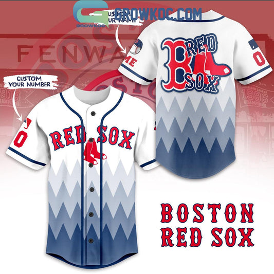 Boston Red Sox Baseball Team Geometric Personalized Baseball Jersey