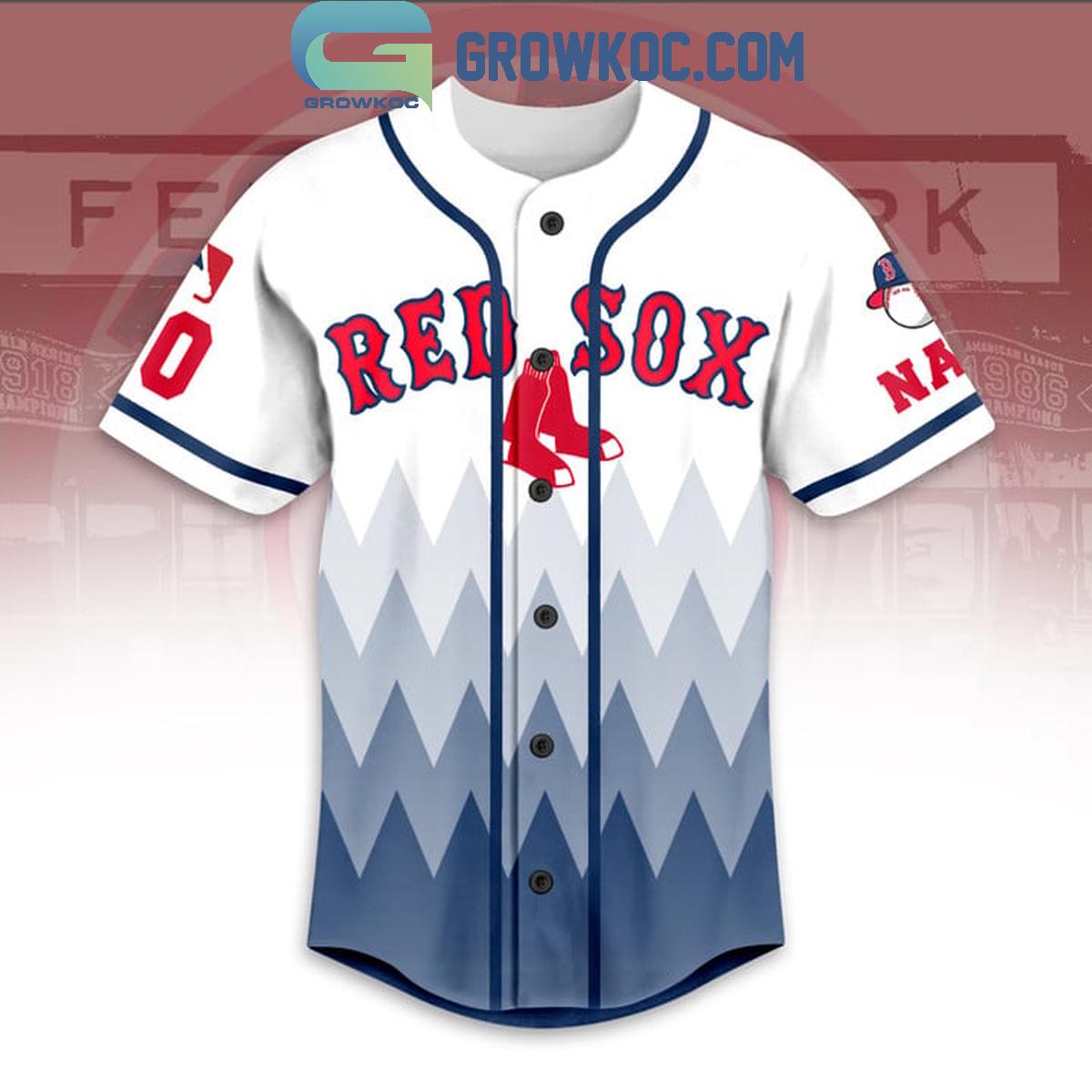 Boston Red Sox Baseball Team Geometric Personalized Baseball Jersey