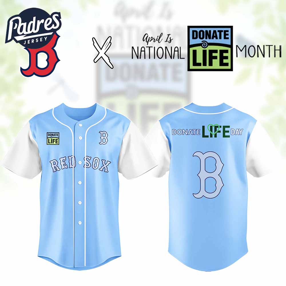 Boston Red Sox MLB x Donate Life Month Personalized Baseball Jersey Outfit - Padres Jersey Oasis: Elevate Your Baseball...