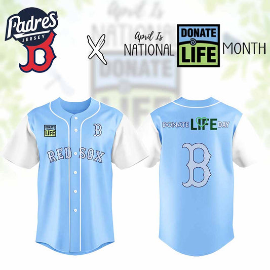 Boston Red Sox MLB x Donate Life Month Personalized Baseball Jersey Outfit - Padres Jersey Oasis: Elevate Your Baseball...
