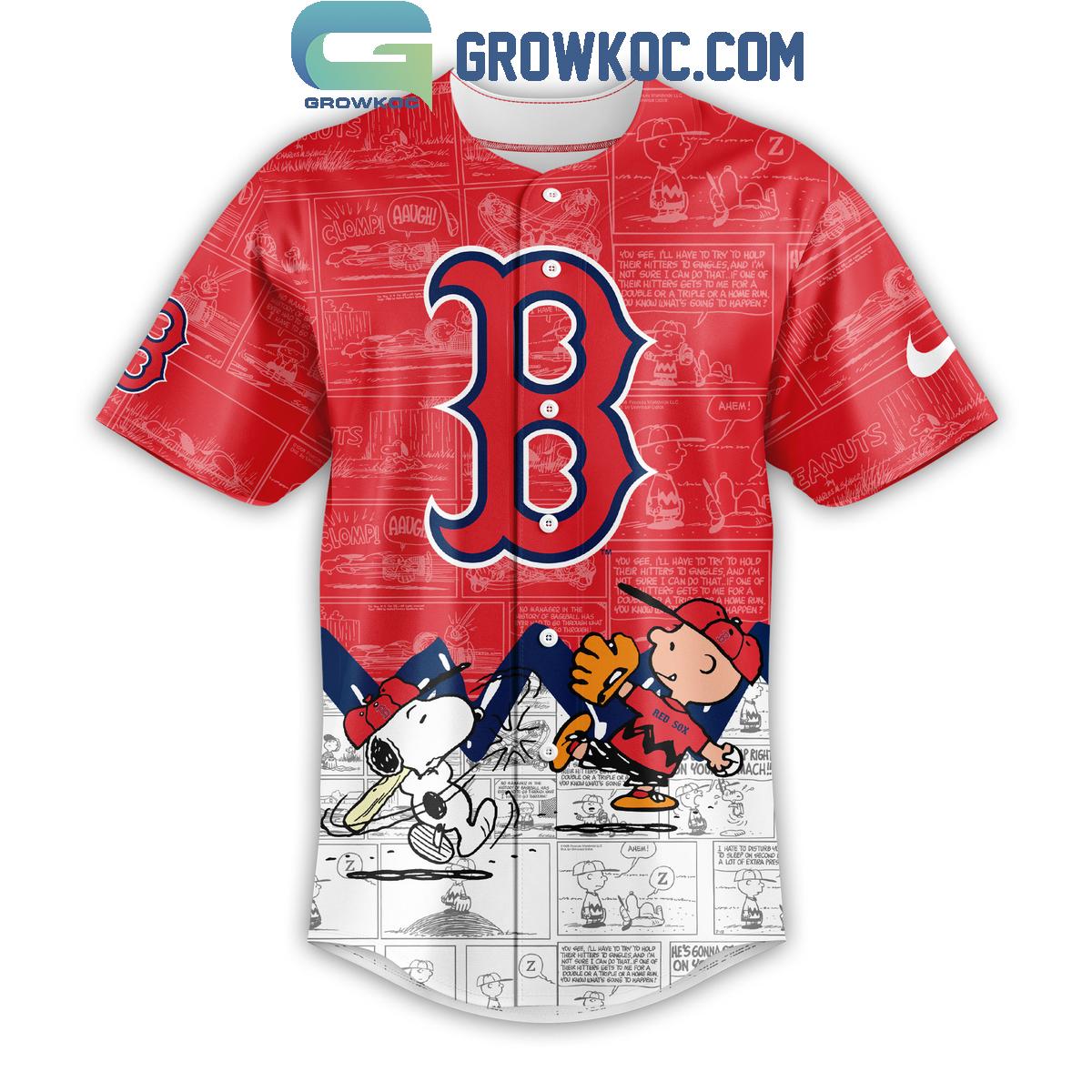 Boston Red Sox Peanuts 75th Anniversary Baseball Jersey
