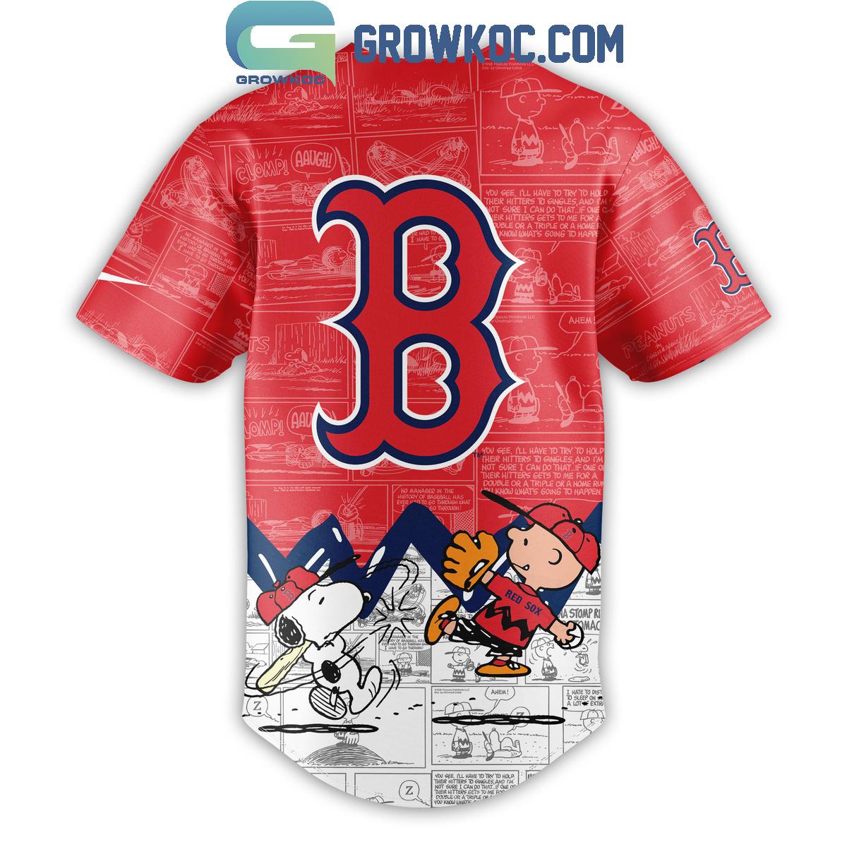 Boston Red Sox Peanuts 75th Anniversary Baseball Jersey