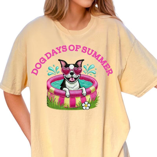 Boston Terrier Dog Days of Summer Shirt ~ Unisex Apparel Relaxed Fit Printed In The USA Clothing Womenswear Casual...