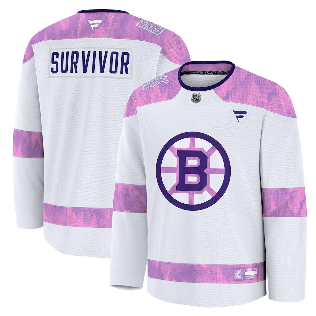Boston Bruins Fanatics Hockey Fights Cancer Practice Jersey - White