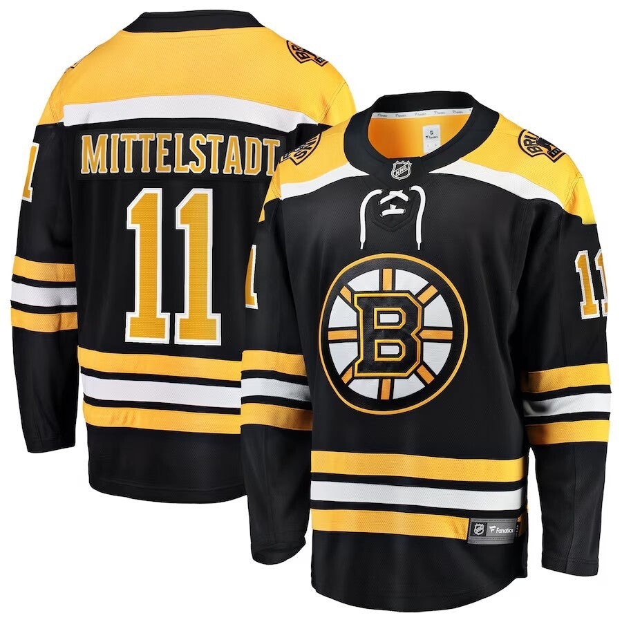 Boston Bruins #11 Casey Mittelstadt Home Breakaway Jersey - Black