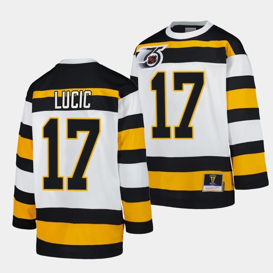 Boston Bruins #17 Milan Lucic White 1991 Throwback Jersey Mitchell Ness