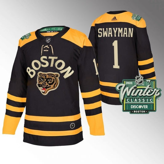 Boston Bruins #1 Jeremy Swayman 2023 Winter Classic Black