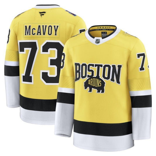 Boston Bruins #73 Charlie McAvoy 2026 NHL Stadium Series Premium Jersey - Gold
