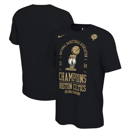 Boston Celtics Black 18-Time Finals Champions Big & Tall Locker Room T-Shirt