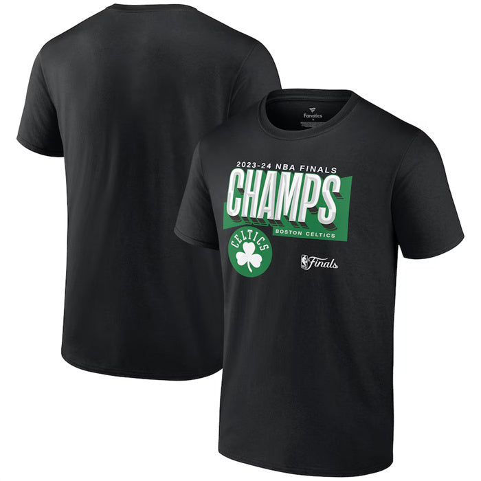 Boston Celtics Black 2024 Finals Champions Pick & Roll Defense T-Shirt