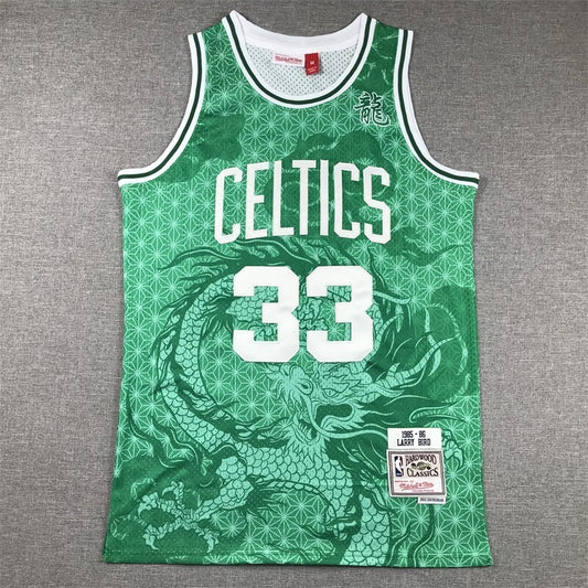 Boston Celtics #33 Larry Bird Celtics 33 Year of Dragon Limited s-xxl Style 4