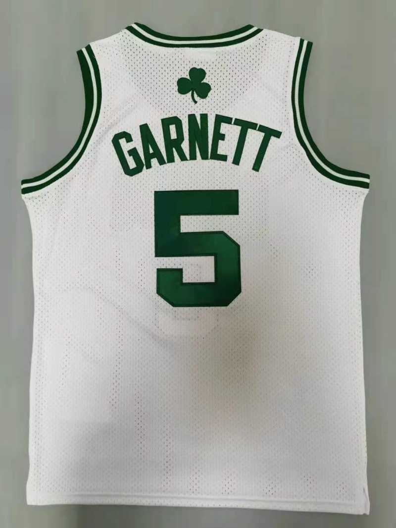 Boston Celtics #5 Kevin Garnett Celtics 5# Retro - White Style 1