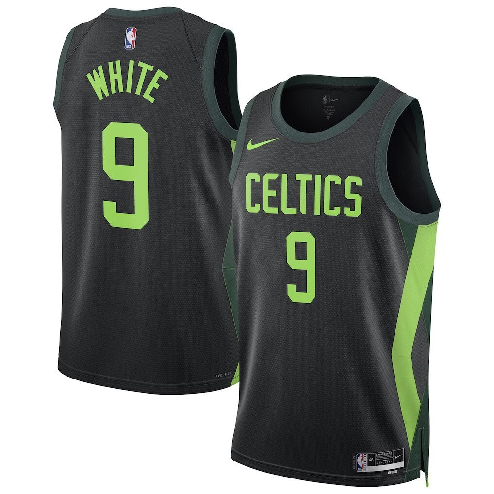 Boston Celtics #9 Derrick White Unisex 202425 Swingman Player Jersey - City Edition - Black