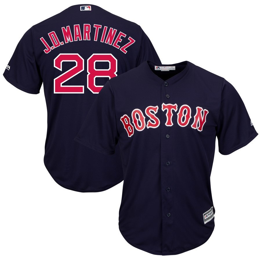 Boston Red Sox #28 J.D. Martinez Majestic Alternate Official Cool Base Player Jersey - Navy