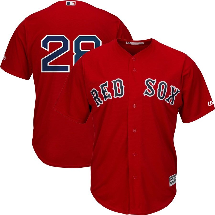 Boston Red Sox #28 J.D. Martinez Majestic Alternate Official Cool Base Replica Player Jersey - Scarlet