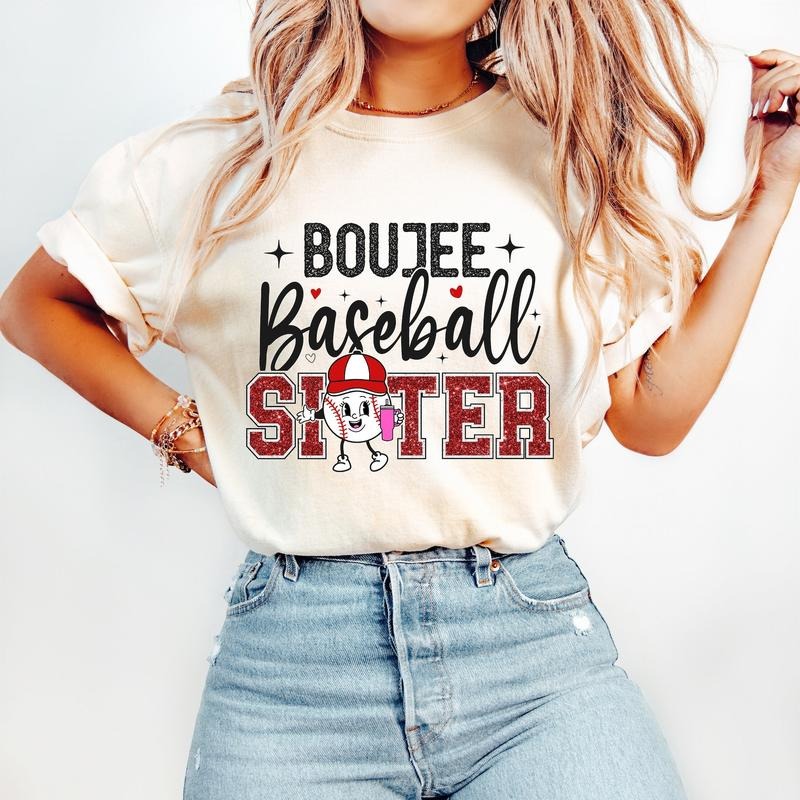 Boujee Baseball Sister T-Shirt, Baseball T-Shirt, Sports T-Shirt, Retro Baseball T-Shirt, Game Day T-Shirt Hoodie, Sweatshirt