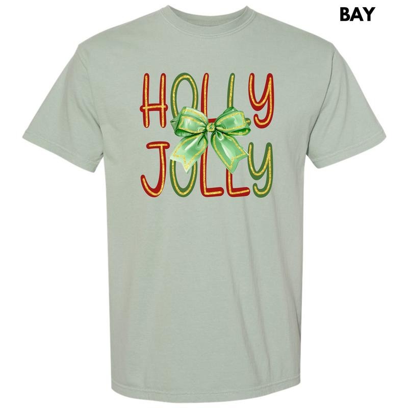 Bow Holly Jolly Comfort Colors T-Shirt 'NLB' Hoodie, Sweatshirt | WearSparks.com