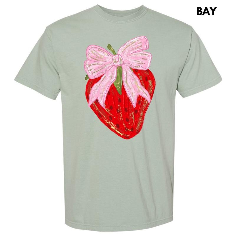 Bow Topped Strawberry Comfort Colors T-Shirt 'NLB' Hoodie, Sweatshirt | WearSparks.com