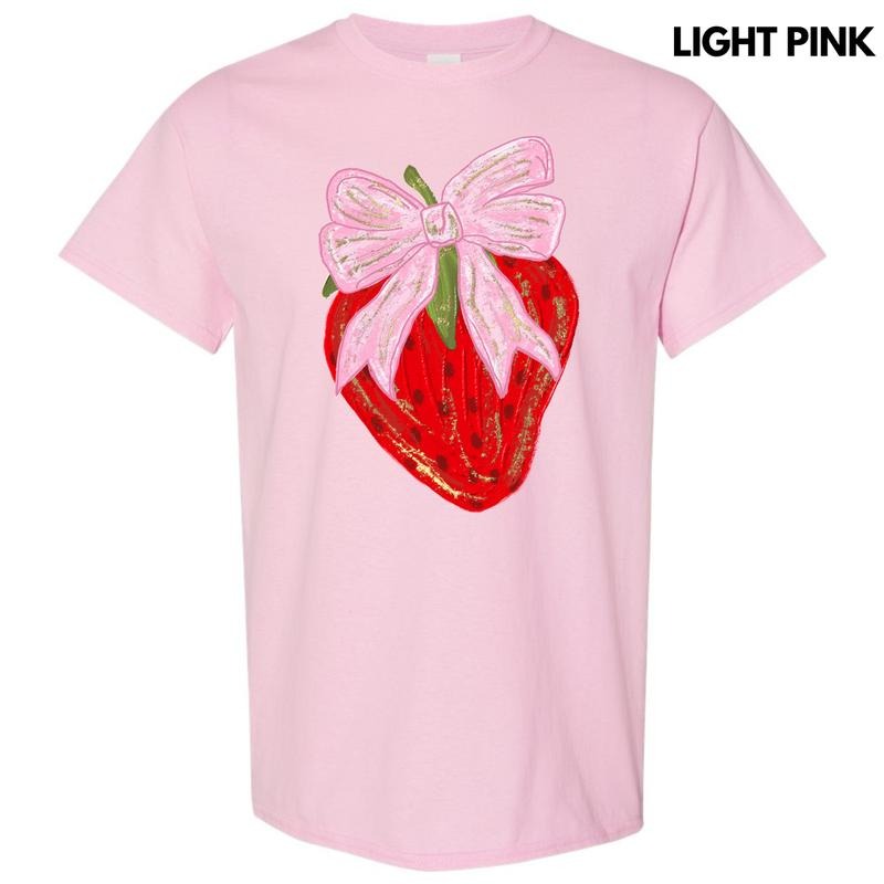 Bow Topped Strawberry Gildan Short Sleeve T-Shirt 'NLB' Hoodie, Sweatshirt | WearSparks.com