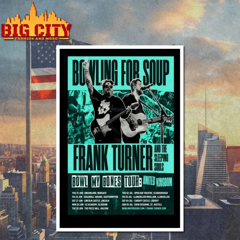 Bowling For Soup Bowl My Bones 2026 Tour UK Poster shirt