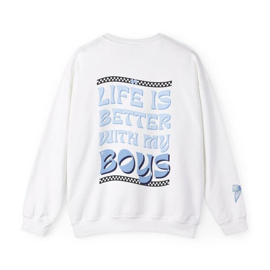 Boy Mama Crewneck, Two Sided with Sleeve Design, Mama Pullover for Boy Moms, Mom Sweatshirt, mom sweatshirts girl mom...