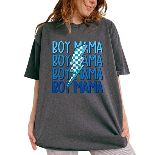 Boy Mama Shirt, Mom And Son Tee, Mom Of Boys Graphic Printed Tee, Cool Moms Unhinged Shirt, Mom Life Comfy Fabric...