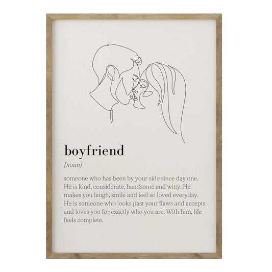 Boyfriend Definition Print, Boyfriend Print, Anniversary Gift, Boyfriend Gift Art, Gifts For Boyfriend Her Bedroom Decor,...