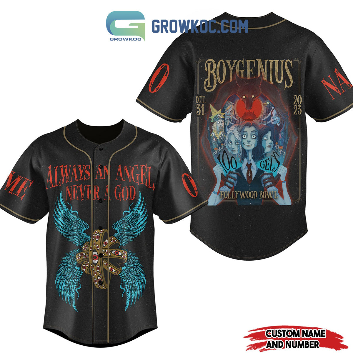 Boygenius Hollywood Bowl Alvays An Angel Never A God Personalized Baseball Jersey