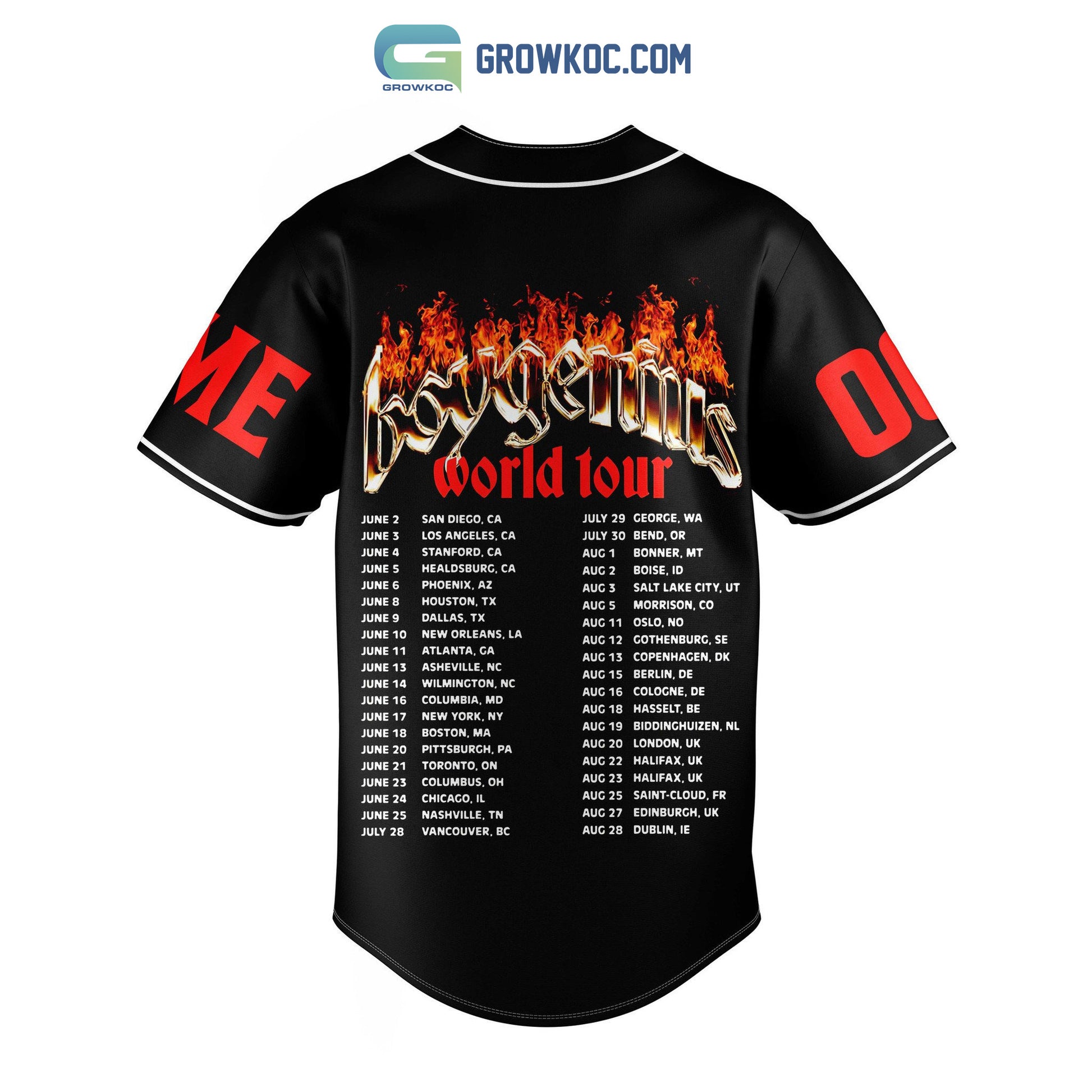 Boygenius World Tour Personalized Baseball Jersey