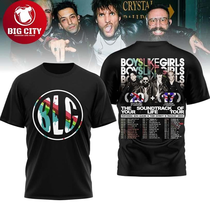 Boys Like Girls The Soundtrack Of Your Life Tour 2026 Two Sided Shirt