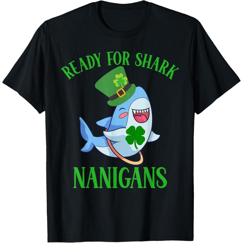 Boys St Patricks Day Shirts With Sharks Shenanigans Funny T-Shirt made in USA Hoodie, Sweatshirt | WearSparks.com