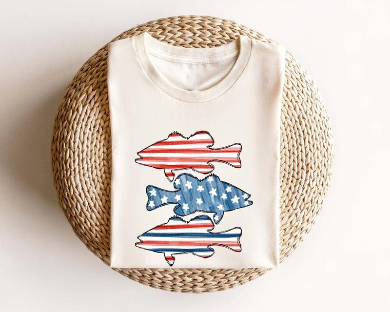 Boys fishing American Flag T-Shirt, 4th Of July Sweatshirt, 4th of July Bass Shirt, Usa Shirt, Fourth Of July Shirt,...