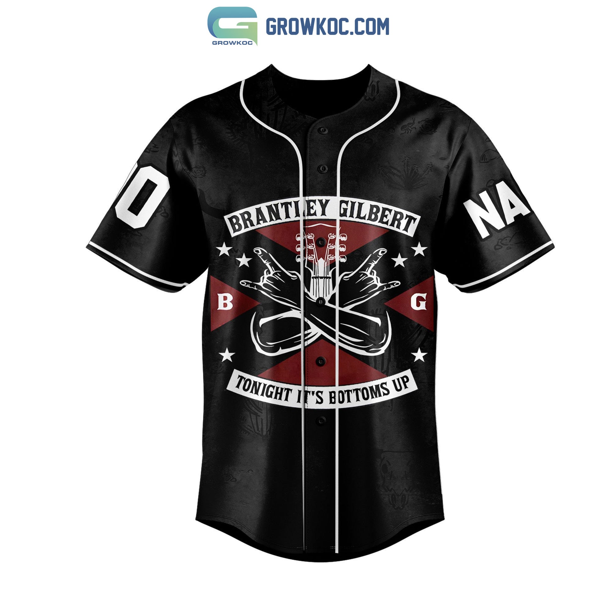 Brantley Gilbert Tonight It’s Bottoms Up Personalized Baseball Jersey