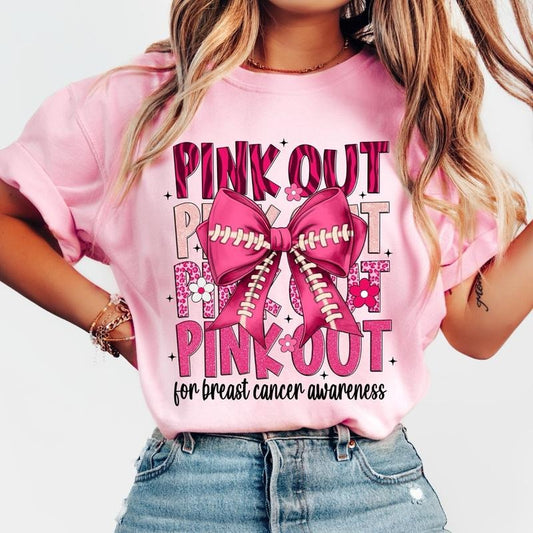 Breast Cancer Awareness Shirt, In October We Wear Pink T-Shirt, Inspirational Pink Ribbon Sweatshirt, Coquette Style...