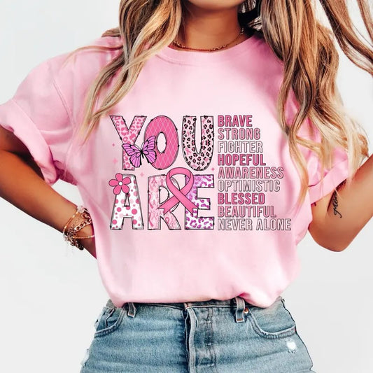 Breast Cancer Awareness Shirt, In October We Wear Pink T-Shirt, Pink Ribbon Inspirational Shirt, Awareness Ribbon...
