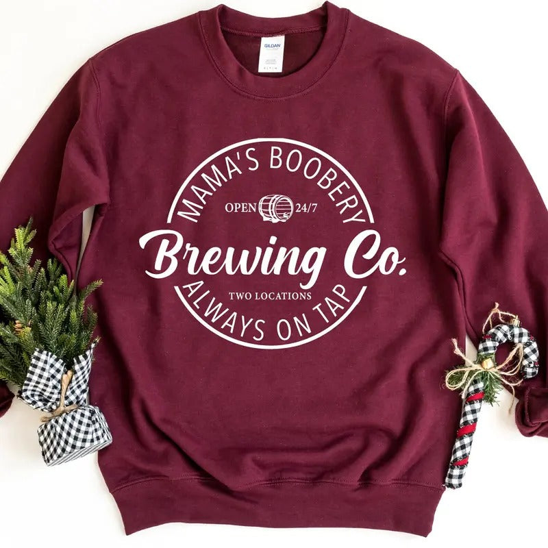 Breastfeeding Brewery Sweatshirt, Mama Boobery Brewing Co. Breastfeeding Sweatshirt, Breastfeeding Clothing, Mama...