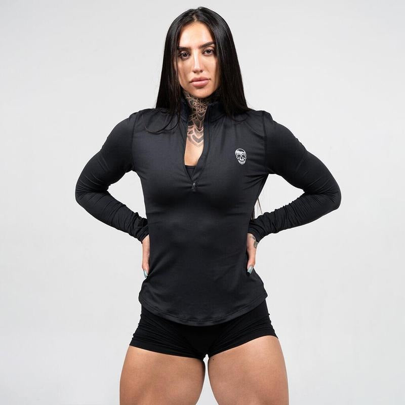 Breathable Women's Gymreapers Quarter Zip T-Shirt for Optimal Performance, Summer Season Hoodie, Sweatshirt | WearSparks.com
