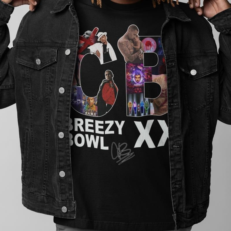 Breezy Tour Tee 2025 Bowl XX Graphic Shirt for Music Lovers Hoodie, Sweatshirt | WearSparks.com