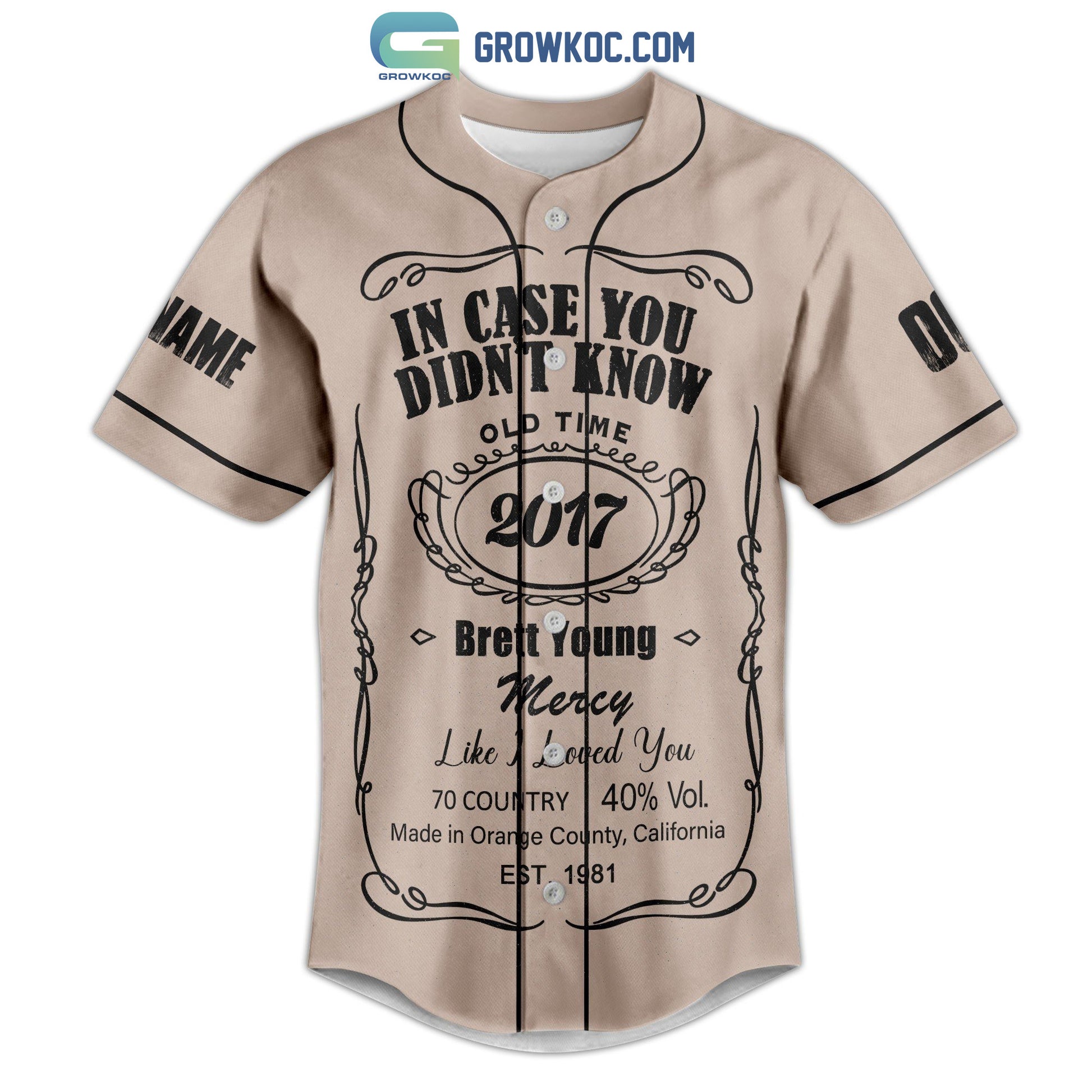 Brett Young In Case You Didn’t Know Baby I’m Crazy About You Personalized Baseball Jersey