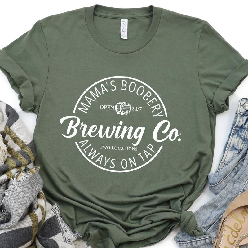 Brewing Co Shirt, Mamas Boobery T-Shirt, Breastfeeding Brewery Tee, Funny Breastfeeding T-Shirt, New Mom Gift, Baby...