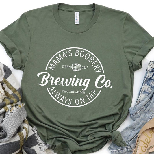 Brewing Co Shirt, Mamas Boobery T-Shirt, Breastfeeding Brewery Tee, Funny Breastfeeding T-Shirt, New Mom Gift, Baby...