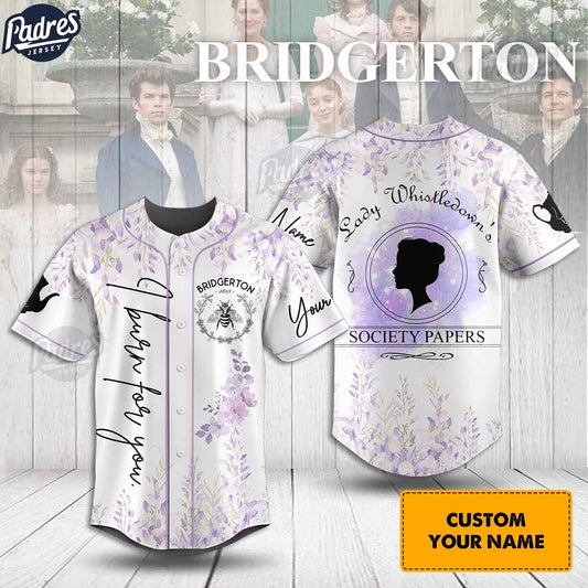 Bridgerton Lady Whistledown Custom Baseball Jersey - Padres Jersey Oasis: Elevate Your Baseball Style Game... (Image 1)