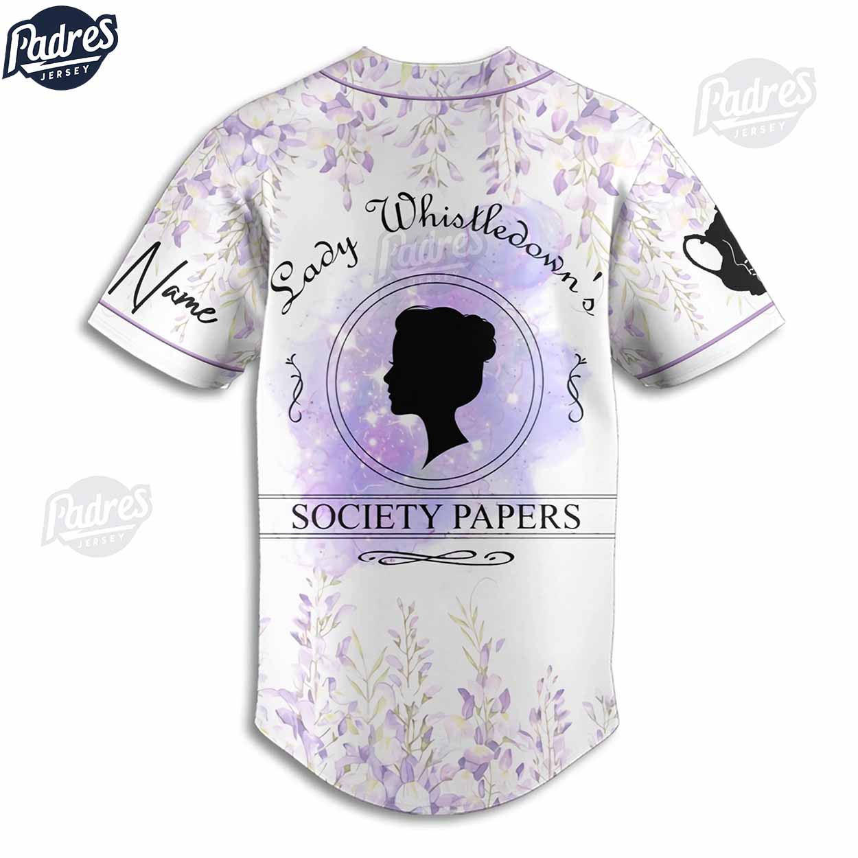 Bridgerton Lady Whistledown Custom Baseball Jersey - Padres Jersey Oasis: Elevate Your Baseball Style Game... (Image 3)